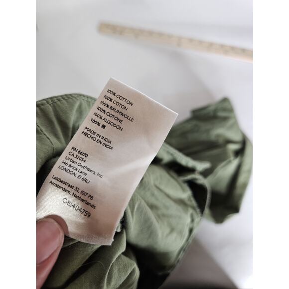 Free People FP Women'S 10 Menorca Green High Rise Waisted Crop Pants Flare Leg - Picture 9 of 9